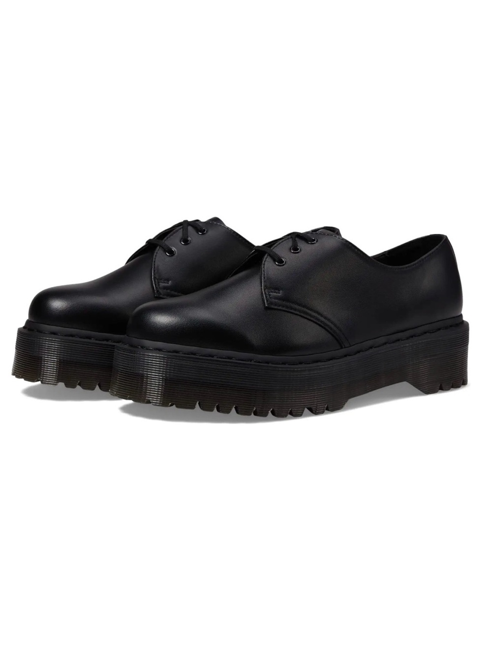 Dr. Martens 1461 Quad Mono Vegan Platform Derby Shoes - W8 Like New